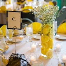 Baby S Breath Centerpieces Tall Wedding Centerpieces Lemon Centerpieces Yellow Centerpieces