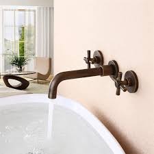 Waschtischarmatur Antik Messing Zweigriff Wandmontage Waschtischarmatur Waschbecken Armaturen Badezimmer Dekor