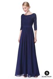 Shop bhldn's wedding dresses with sleeves, including long, short, lace, or cap styles. Elegant Navy Blue 3 4 Sleeve Lace Long Evening Dress Long Navy Blue Bridesmaid Dresses Navy Blue Bridesmaid Dresses Dresses