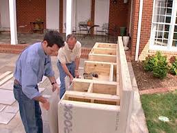 This one is pretty quick and easy to build and if you don't have a deck to build it on, you can build a small patio section pretty easily. Outdoor Kitchen Construction Masonry Wood Kits Prefab Landscaping Network