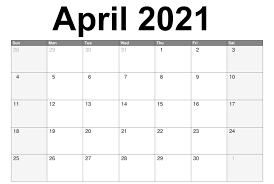 April 2021 Calendar Pdf In 2020 2021 Calendar Calendar Pdf Excel Calendar