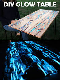 Make This Glow In The Dark Table With Photoluminescent Resin Diy Table Top Diy Resin Table Wood Resin Table