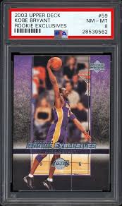 We did not find results for: 2003 Upper Deck Rookie Exclusives Kobe Bryant Rookie Exclusives Psa Cardfacts