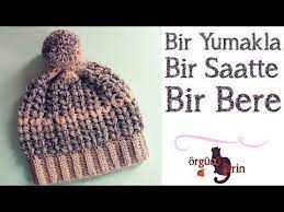Kalin Ve Yapimi Kolay Sicak Tutacak Bir Bere Modeli Olan Bir Yumakla Bir Saatte Bere Yapimini Sizlerle Paylasiyorum Cok Guzel Yumusak B Orgu Tig Isleri Bere
