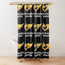 Run To The Rescue With Love And Peace Will Follow Lyrics Promote Redbubble In 2020 Printed Shower Curtain Golden Phoenix Prints