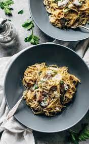 Creamy Garlic Herb Mushroom Spaghetti Pinch Of Yum Recipe Recipes Vegetarian Pasta Healthy Recipes