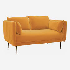 Finden sie ihre einrichtung, von schlafzimmer bis wohnzimmer. Prague 2 Sitzer Sofa Aus Samt Gelb Habitat