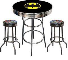 3 Piece Batman Bat Signal Logo Chrome Finish Black Pub Table W 2 Bar Stools Amazon Home Kitchen Dallas Cowboys Decor Dallas Cowboys Room Dallas Cowboys Logo
