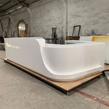 Hotel table receptionist reception reception desk modern design white salon spa hotel office furniture curved table receptionist jobs counter front reception desk. Round U Shape Artificial Stone Hotel Reception Table Furniture Shenzhen Onebest Furniture Co Ltd