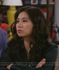 WornOnTV: Eve's green satin shirt