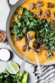 Turkey Meatballs In A Creamy Red Curry Sauce The Modern Proper Recipe Poultry Recipes Food Recipes