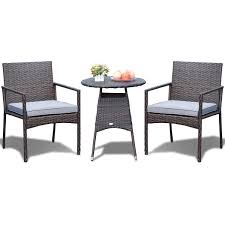 3 Pcs Outdoor Bistro Rattan Wicker Cushioned Seat Furniture Set 134 95 Free Shipping This Is Patio Furnishings Patio Furniture Sets Outdoor Patio Furniture