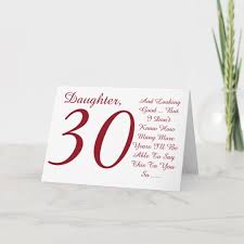 Pret 30ste Verjaardag Dochter Rode En Witte Kaart Zazzle Nl