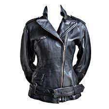 1990 S Jean Paul Gaultier Fitted Black Leather Motorcycle Jacket Black Leather Motorcycle Jacket Black Leather Leather Motorcycle Jacket