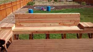 We show you how to build a deck bench with back or a simple seating, by using wooden boards. Remodelaholic How To Build Space Saving Deck Benches For A Small Deck