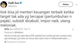 Fadli zon diangkat sebagai wakil ketua dpr ri pada 2 oktober 2014. Fadli Zon Panen Cibiran Karena Kritik Penghargaan Sri Mulyani