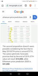 Panel majority says ethereum will be the most widely transacted digital currency by 2022. Sit Back Relax And Enjoy And Type In Google Ethereum Price Prediction 2020 D Giga Lol Ethtrader