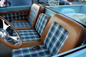 Rad Plaid At Sema Hot Rod Magazine Blog Car Interior Upholstery Truck Interior Custom Car Interior
