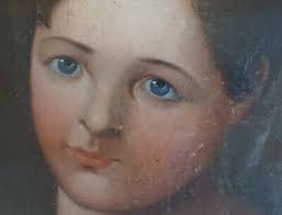 RS1220-105: Biedermeier Empire Gemälde Mischtechnik Robert Thiem als Knabe 