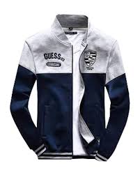 Navy Blue And Light Gray Cotton Jacket For Men Jackets Mens Jackets Cotton Jacket