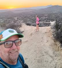 Sunset trail running in central Baja