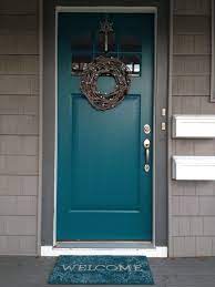 A blogging friend was painting her. Love My Teal Front Door House Paint Exterior Exterior Paint Colors For House Exterior House Colors