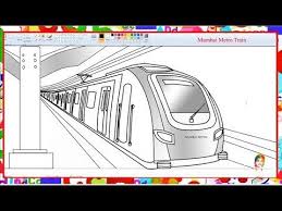 How To Draw Mumbai Metro Train Learn By Art Youtube Train Drawing Mumbai Metro Drawings