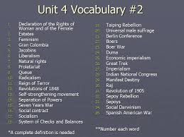 Unit 4 Vocabulary 2 Ap World History Unit 4 Vocabulary 2 1 Declaration Of The Rights Of Woman And Of The Female 2 Estates 3 Feminism 4 Gran Colombia Ppt Download