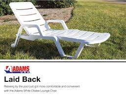 Adams Manufacturing White Stackable Plastic Stationary Chaise Lounge Chair S With Slat Seat In The Patio Chairs Department At Lowes Com