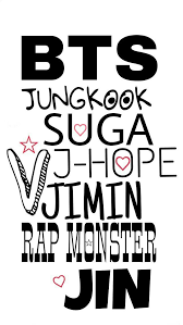 Bts Bangtan Boys Members Name Jin Suga J Hope Rap Monster Jimin V Jungkook W Bts Papel De Parede Simbolo Bts Tela De Bloqueio Bts