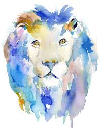 Lion Watercolor Print In Like A Lion By Jess Etsy Lion Painting Animal Paintings Lion Illustration