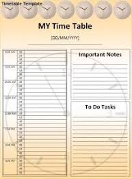 Timetable Template Timetable Template Templates Word Template