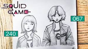 How to Draw 067 x 240 from Squid Game ( Sae Byeok X Ji Yeong ) | Squid  games, Squid, Draw