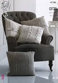 Aran Cushions Knitting Pattern Four Cabled Modern Designs By King Cole Dekoratif Yastiklar Kirlent Kirlent