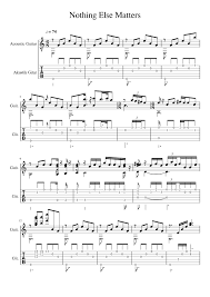 This is the fingerstyle guitar intro of one of metallica's best known and most popular songs. Nothing Else Matters Full Sheet Music For Guitar Mixed Duet Musescore Com