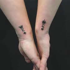 High Voltage Tattoo On Instagram The King Of Her Universe And Queen Of His Heart Charming Couples Tattoos By S Couple Tattoos Tattoos King Of Hearts Tattoo