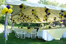 A Purple Gold Graduation Party Partysavvy Outdoor Graduation Party Decorations Backyard Graduation Party Outdoor Graduation Parties
