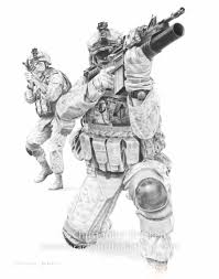 Patrol Soldier Marine Drawing Www Brackensdepictions Com Art Drawing Military Tactical Guns Military Drawings Soldier Drawing Drawings