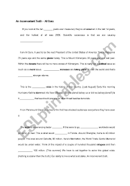 An Inconvenient Truth Listening Script Esl Worksheet By Tracyjack