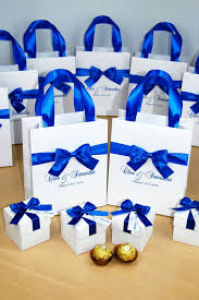 White Blue Wedding Bonbonniere Wedding Favor Box With Satin Etsy Blue Wedding Favors Wedding Favor Gift Bags Royal Blue Wedding Favors