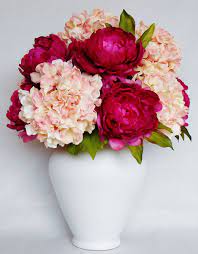 Artificial Flower Arrangement Fuchsia Peonies Pink Hydrangea Etsy Pink Flower Arrangements Silk Flower Arrangements Artificial Flower Arrangements