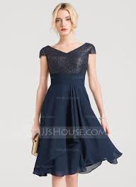 Us 119 00 A Line Princess V Neck Knee Length Chiffon Cocktail Dress With Cascading Ruffles Jj S House Chiffon Cocktail Dress Black Cocktail Dress Summer Cocktail Dress