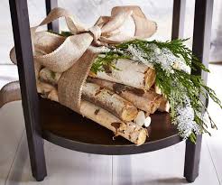 Birch Logs For Fireplace Display Bundle Some Logs And Tie With A Burlap Ribbon For An Easy Christmas Displ Burlap Christmas Decorations Christmas Decorations Rustic Natural Christmas