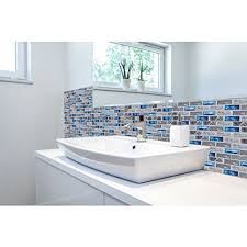 It is interlocking patterns design with teal blue crystal glass and grey nature marble. Navy Blue Glass Mosaic Grey Marble 1 X 2 Subway Wall Tiles