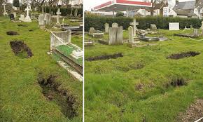 now sinkholes hit graves! cemetery