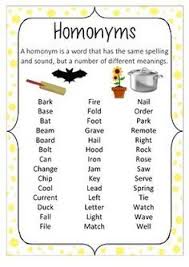 Free Homonyms Poster Containing The Definition Followed By An Extensive List Of Words Which Are Exam Homonyms English Language Learning Multiple Meaning Words