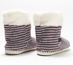 Kenneth cole new york fur boots. Cuddl Duds Luxe Sherpa Turn Cuff Bootie Slipper Qvc Com