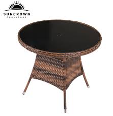 Suncrown Outdoor Furniture Allweather Wicker Round Dining Table And Chairs 5piece Set Washabl Dining Table Chairs Round Dining Table Patio Furniture Dining Set
