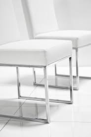 007 Dining Chair In White Leather 18 Length X 20 Width Depth X 34 Height White Dining Chairs Leather Dining Room Chairs Modern Dining Chairs White