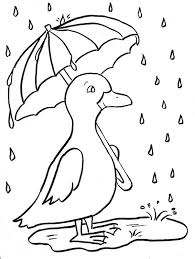 Free printable rain coloring pages. Rainy Day Duckling Coloring Page Art Starts
